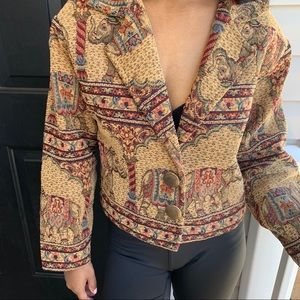 Paco Soler rare vintage elephant cropped blazer 90s